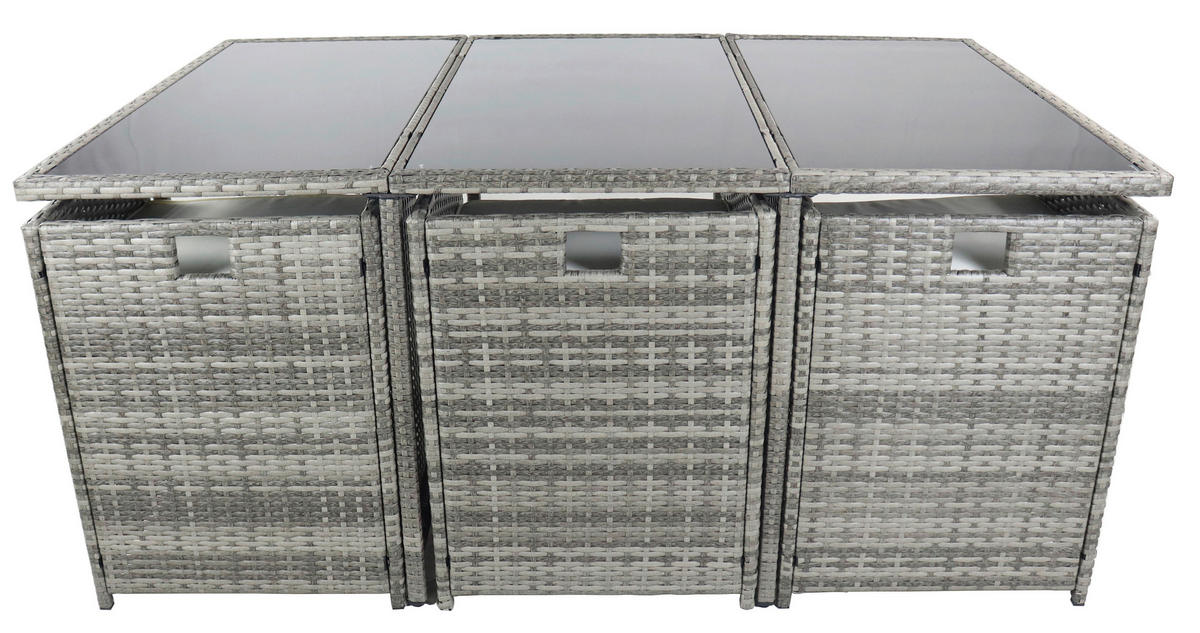 VCM Gartensitzgruppe Raloso grau Rattan B/H/L: ca. 170x74x110 cm Raloso - grau (110,00/170,00/74,00cm) - VCM