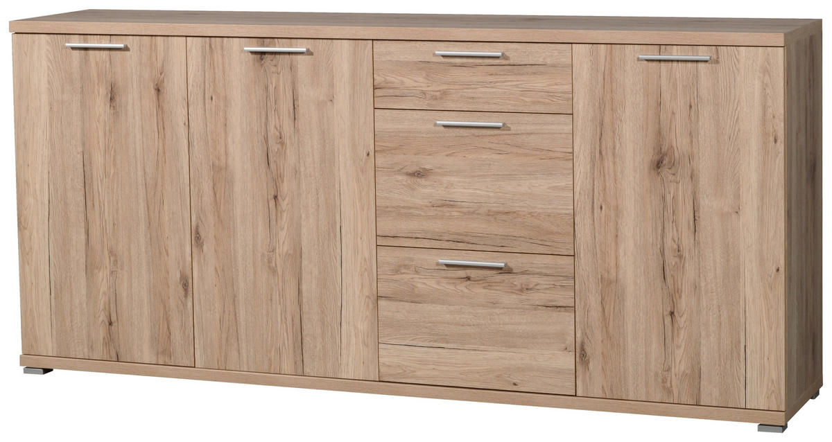Sideboard 3202-177 Eiche San-Remo Nachbildung B/H/T: ca. 192x88x40 cm 3202-177 - Eiche (192,00/88,00/40,00cm) - Germania
