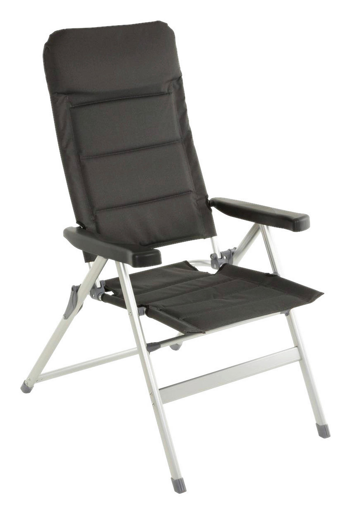 VCM Garten-Klappstuhl schwarz Polyester B/H/T: ca. 63x122x58 cm Klappstuhl_Hochlehner - hellgrau/schwarz (63,00/122,00/58,00cm) - VCM