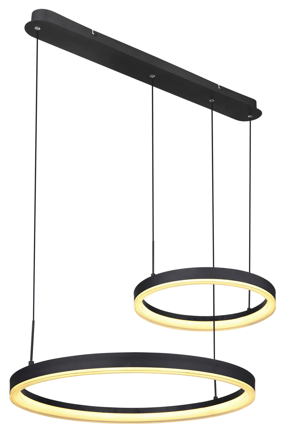 GLOBO Pendelleuchte schwarz Aluminium Metall Acryl B/H/T: ca. 60x150x82,5 cm 1.0 Brennstellen 67189H1 - schwarz (60,00/150,00/82,50cm) - GLOBO