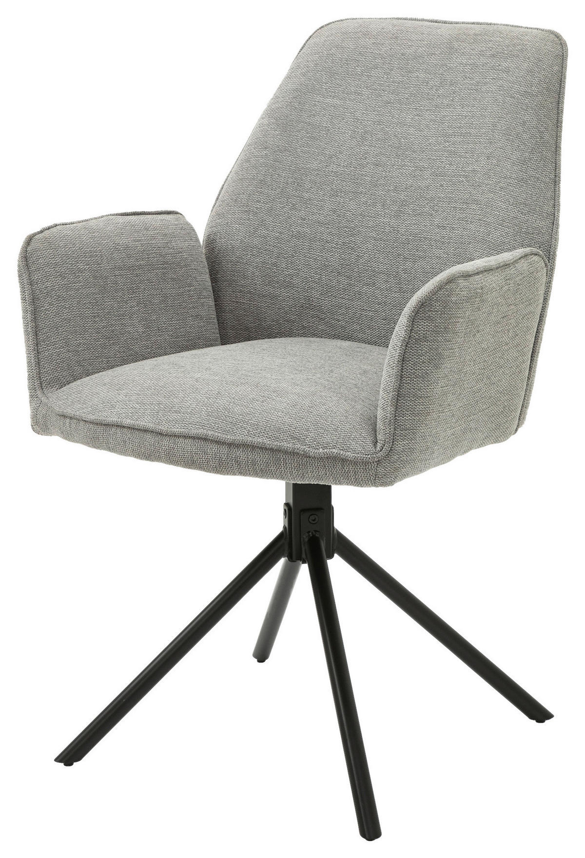 Stuhl BLAIR 2er-Set hellgrau schwarz Webstoff Metall B/H/T: ca. 57x89x61 cm BLAIR 2er-Set - hellgrau/schwarz (57,00/89,00/61,00cm) - byLIVING