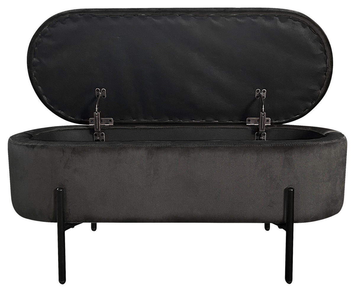 Bank NOVA schwarz Metall B/H/T: ca. 95x42x37,5 cm NOVA - schwarz (95,00/42,00/37,50cm) - byLIVING