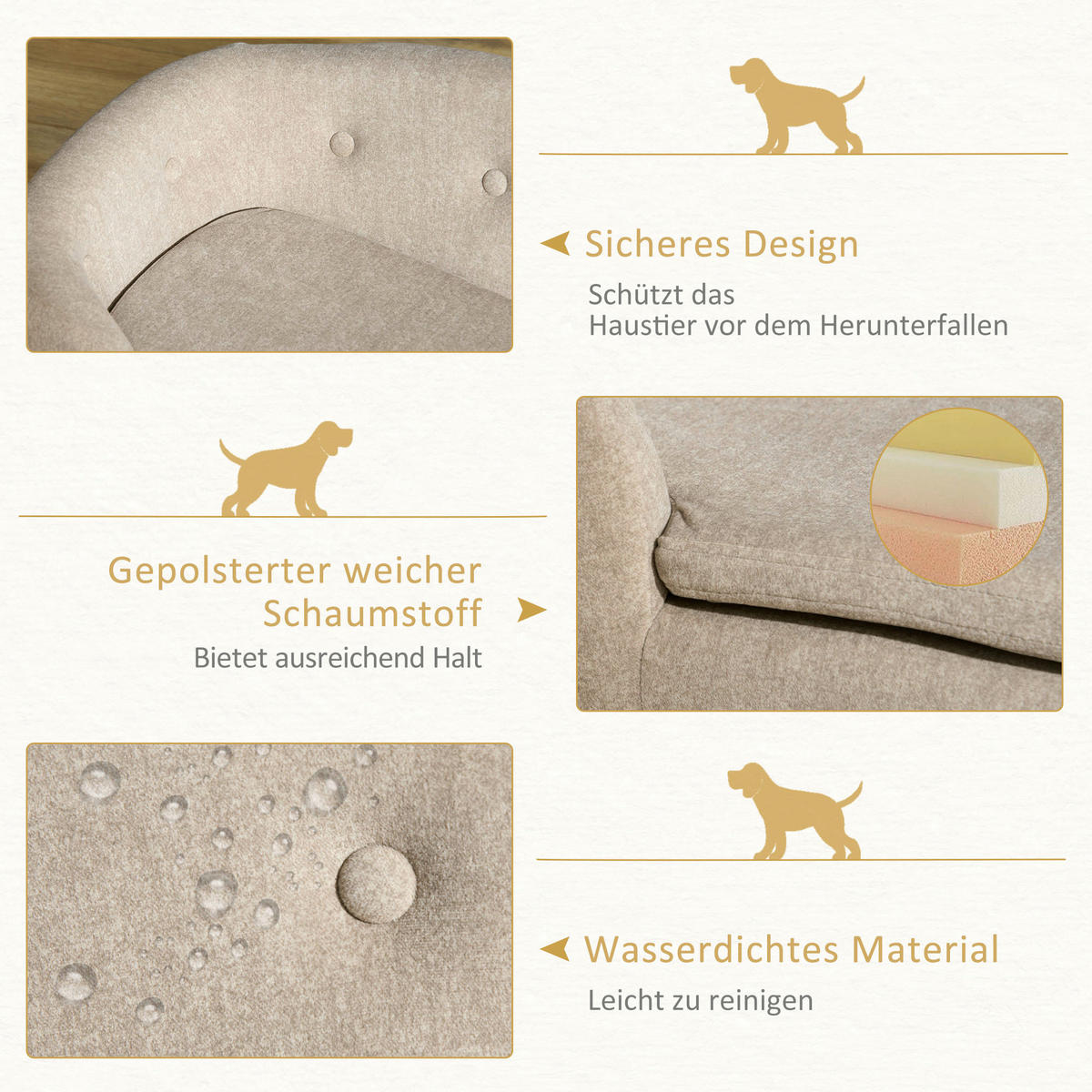 PawHut Hundebett weiß Kiefer B/H/L: ca. 47x30x70 cm Hundebett - weiß (70,00/47,00/30,00cm) - PawHut