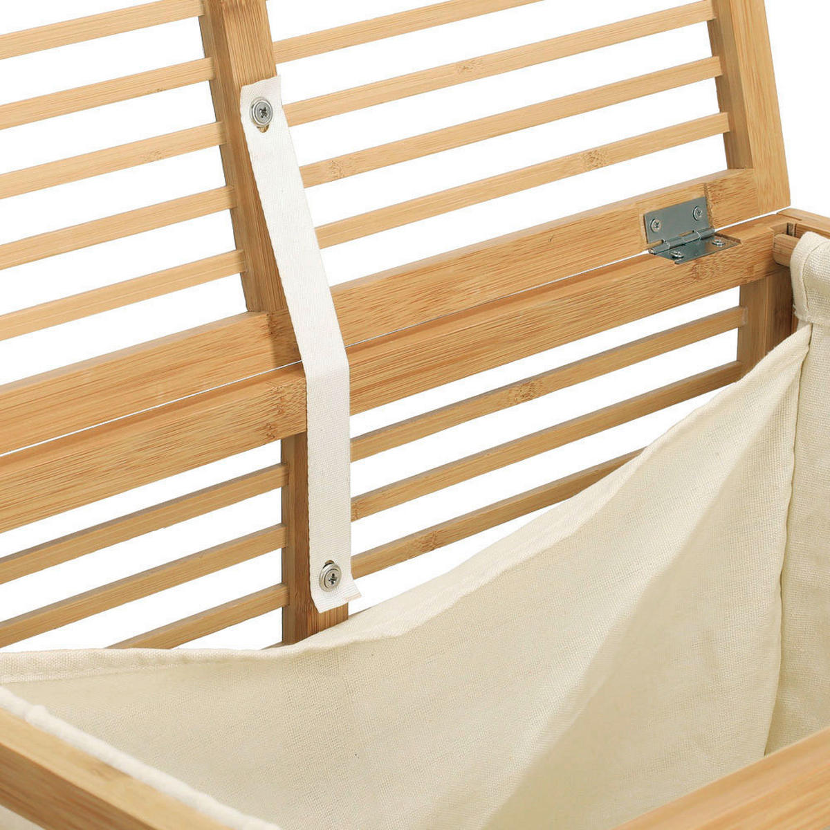 Zeller Wäschesammler natur Baumwolle B/H/L: ca. 33x61x535 cm Wäschesammler - weiß/natur (535,00/33,00/61,00cm) - Zeller