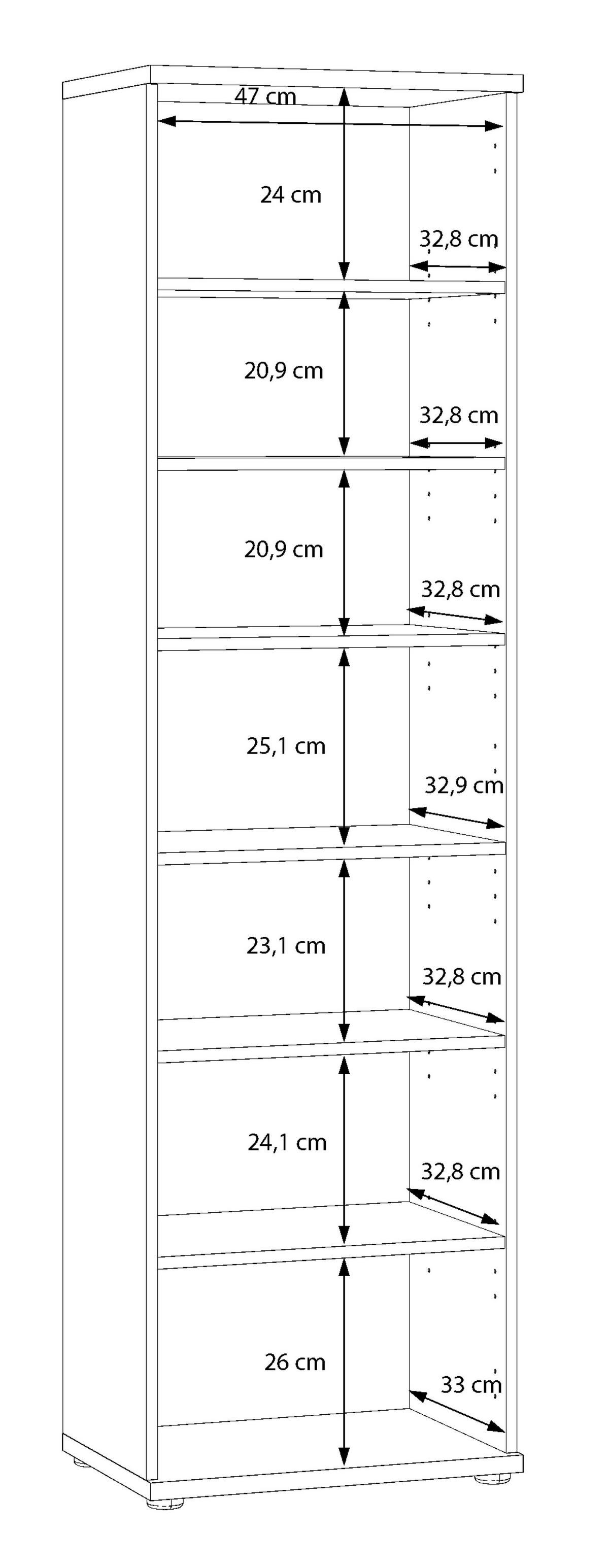 Mehrzweckschrank  weiß B/H/T: ca. 50x179x35 cm Net_Mehrzweckschrank MS162-120 - weiß (50,00/179,00/35,00cm)