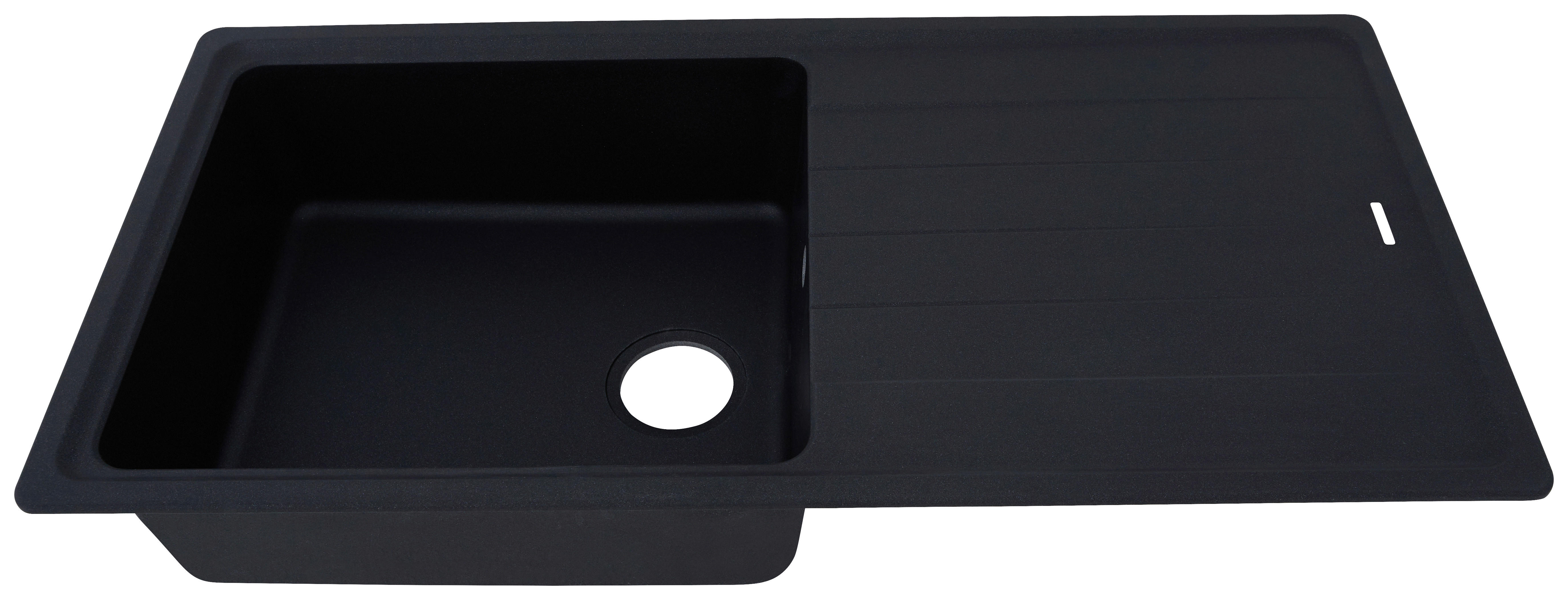 Respekta Einbauspüle Columbia 100 x 50 S schwarz Granitverbundmaterial B/H/T: ca. 100x18,5x50 cm Columbia 100 x 50 S - schwarz (100,00/18,50/50,00cm) - Respekta