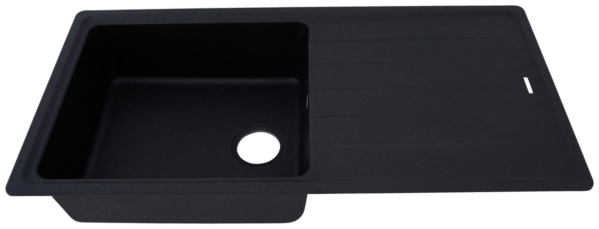 Respekta Einbauspüle Columbia 100 x 50 S schwarz Granitverbundmaterial B/H/T: ca. 100x18,5x50 cm Columbia 100 x 50 S - schwarz (100,00/18,50/50,00cm) - Respekta