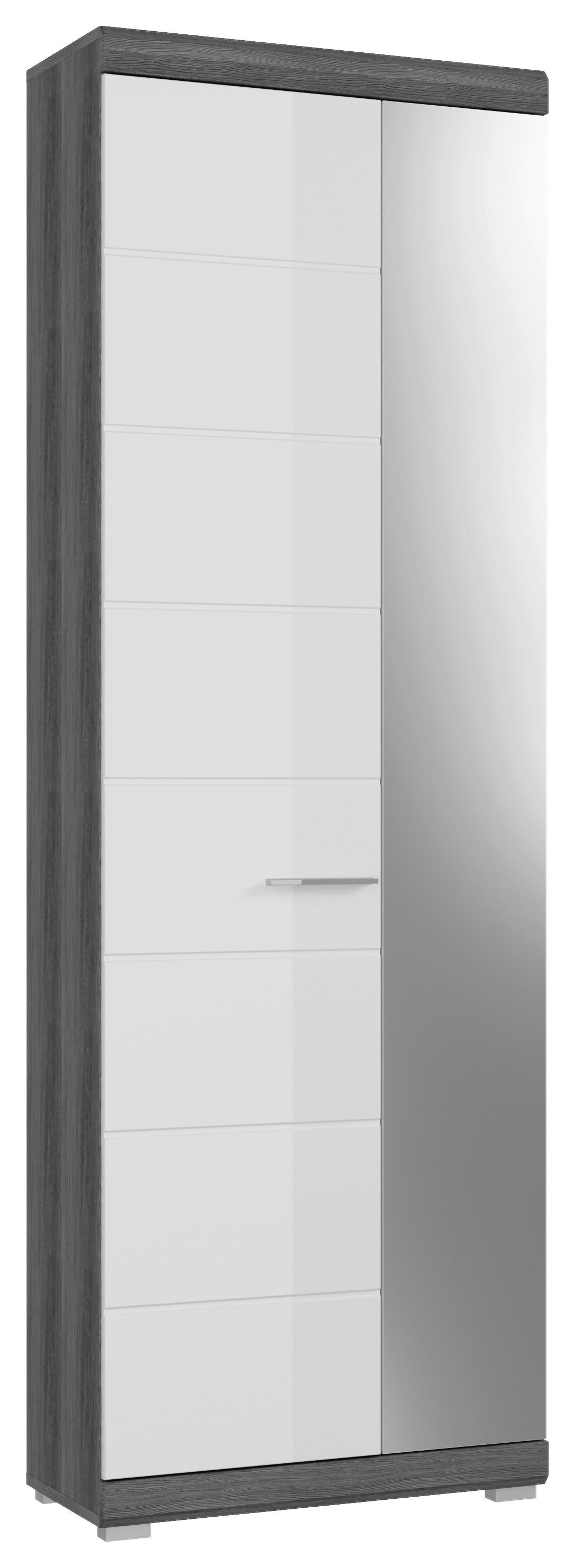Garderobenschrank SCOUT Rauchsilber Nachbildung weiß Hochglanz B/H/T: ca. 62x197x37 cm SCOUT - weiß (62,00/197,00/37,00cm) - xonox.home