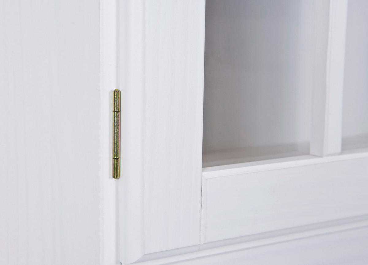 Vitrine Valencia weiß lackiert Kiefer B/H/T: ca. 88x198x43 cm Valencia - weiß (88,00/198,00/43,00cm) - Inter Link