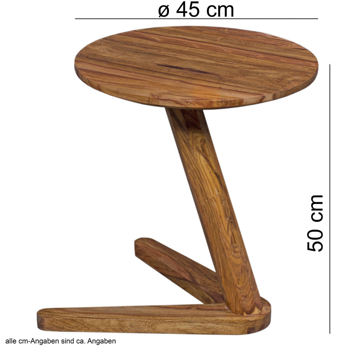 Beistelltisch rosenholz Holz B/H/T: ca. 45x50x45 cm Beistelltisch BOHA - rosenholz (45,00/50,00/45,00cm) - Wohnling