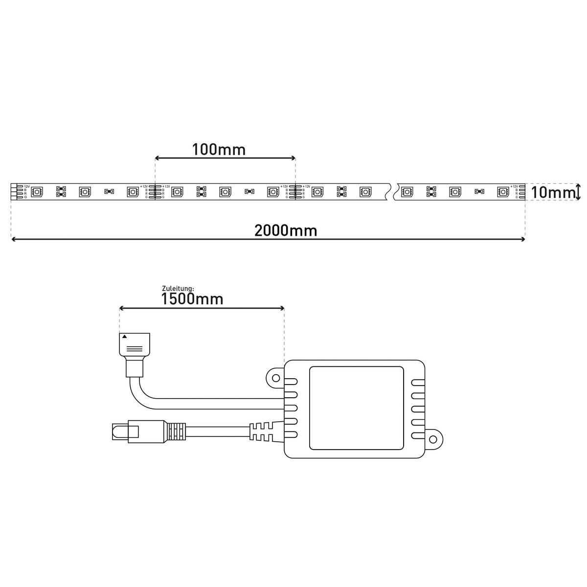 Näve Leuchten LED-Streifen bunt Kunststoff B/H/T: ca. 200x0,3x1 cm LED-Streifen - bunt (200,00/0,30/1,00cm) - Näve Leuchten