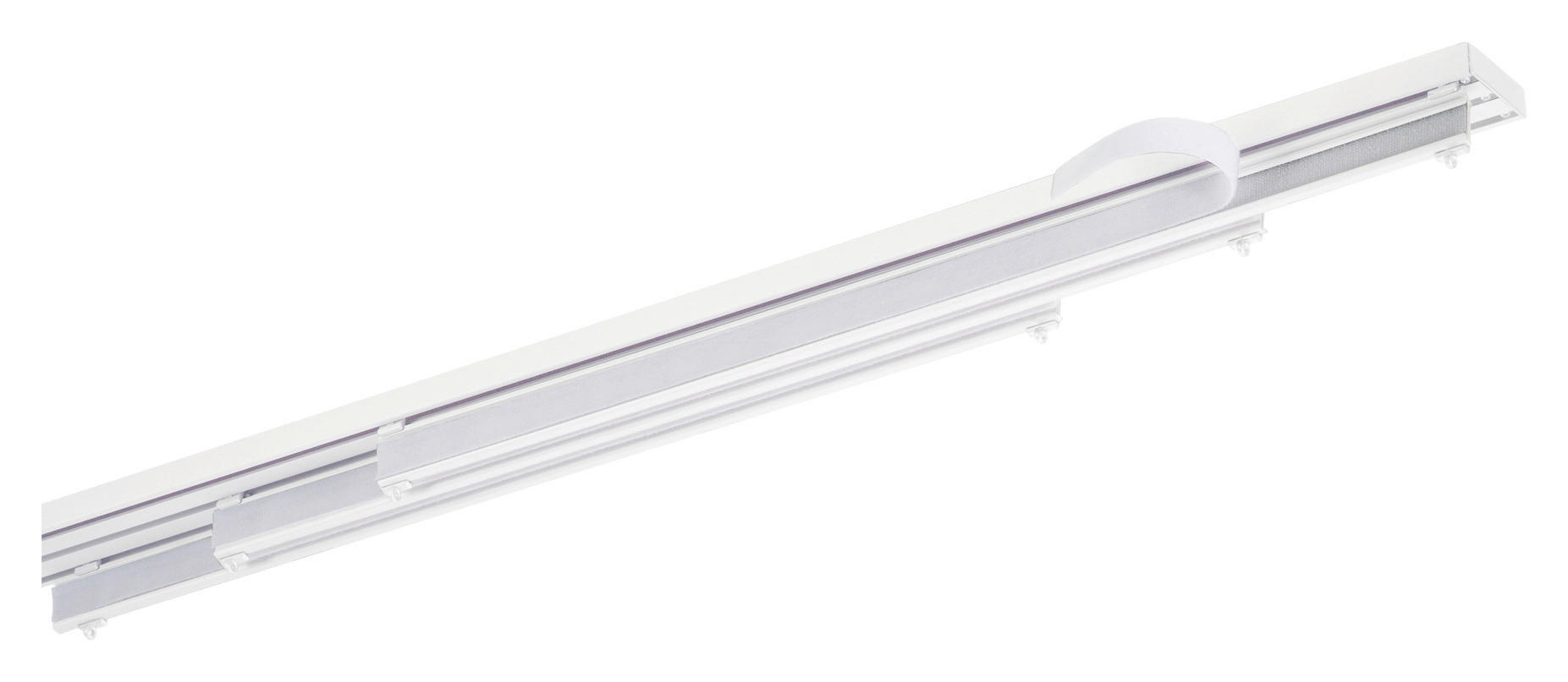 Flächenvorhangsschiene weiß Aluminium 3.0 Läufe Flächenvorhang_Set_3lfg. - weiß (160,00cm)
