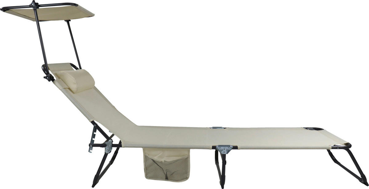 VCM Sonnenliege Bindox creme Textilene B/H/L: ca. 55x24x185 cm Bindox - creme (185,00/55,00/24,00cm) - VCM