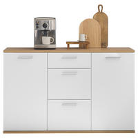Kommode BC 1035 weiß Eiche Artisan Nachbildung B/H/T: ca. 135x86x38 cm BC 1035 - Eiche/weiß (135,00/86,00/38,00cm)