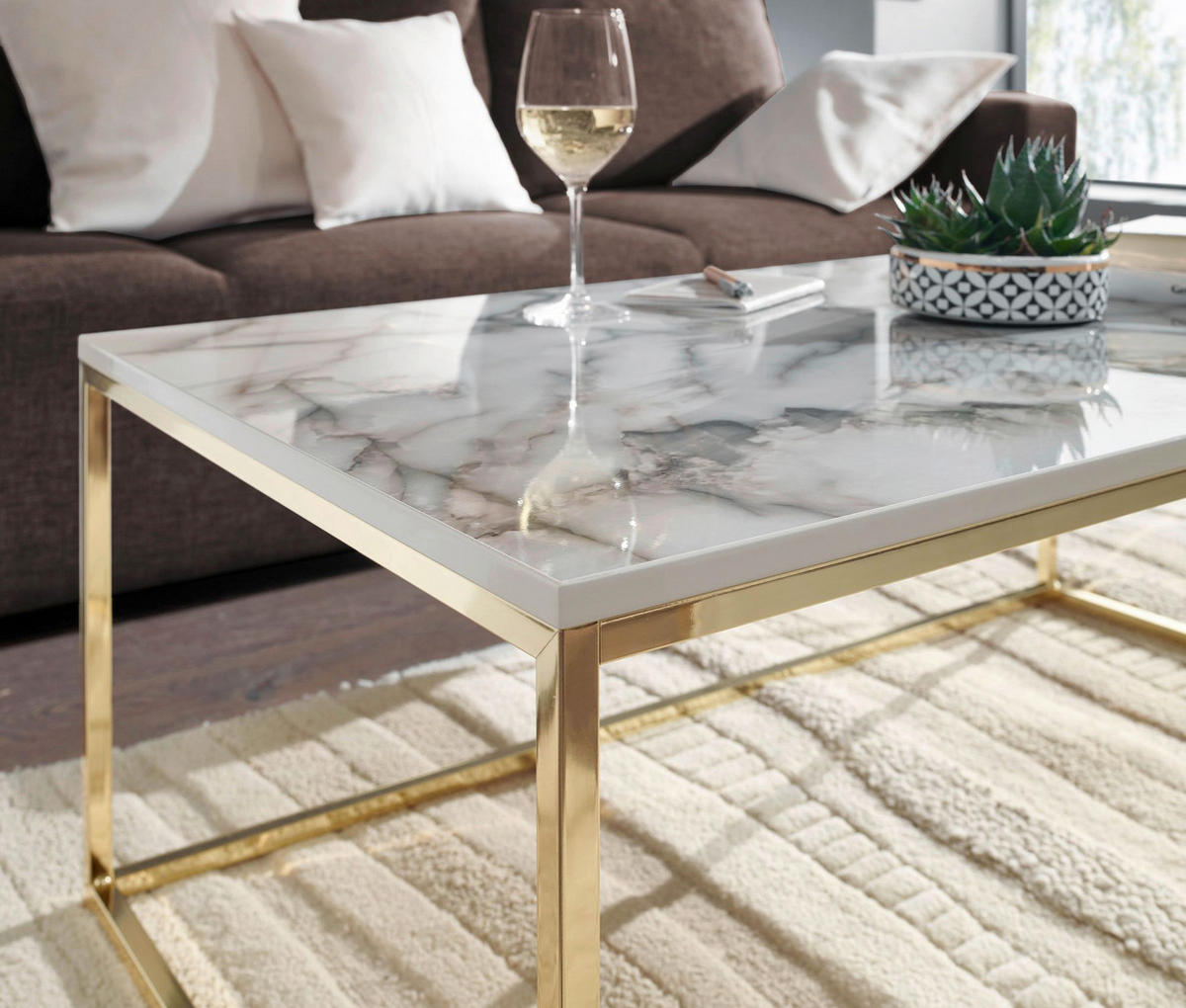 Couchtisch weiß B/H/T: ca. 60x40x100 cm Couchtisch - weiß (60,00/40,00/100,00cm) - Wohnling