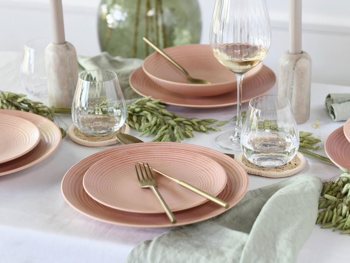 CreaTable Tafelservice Catania Peach rot Steinzeug 12 tlg. Catania Peach - rot - CreaTable
