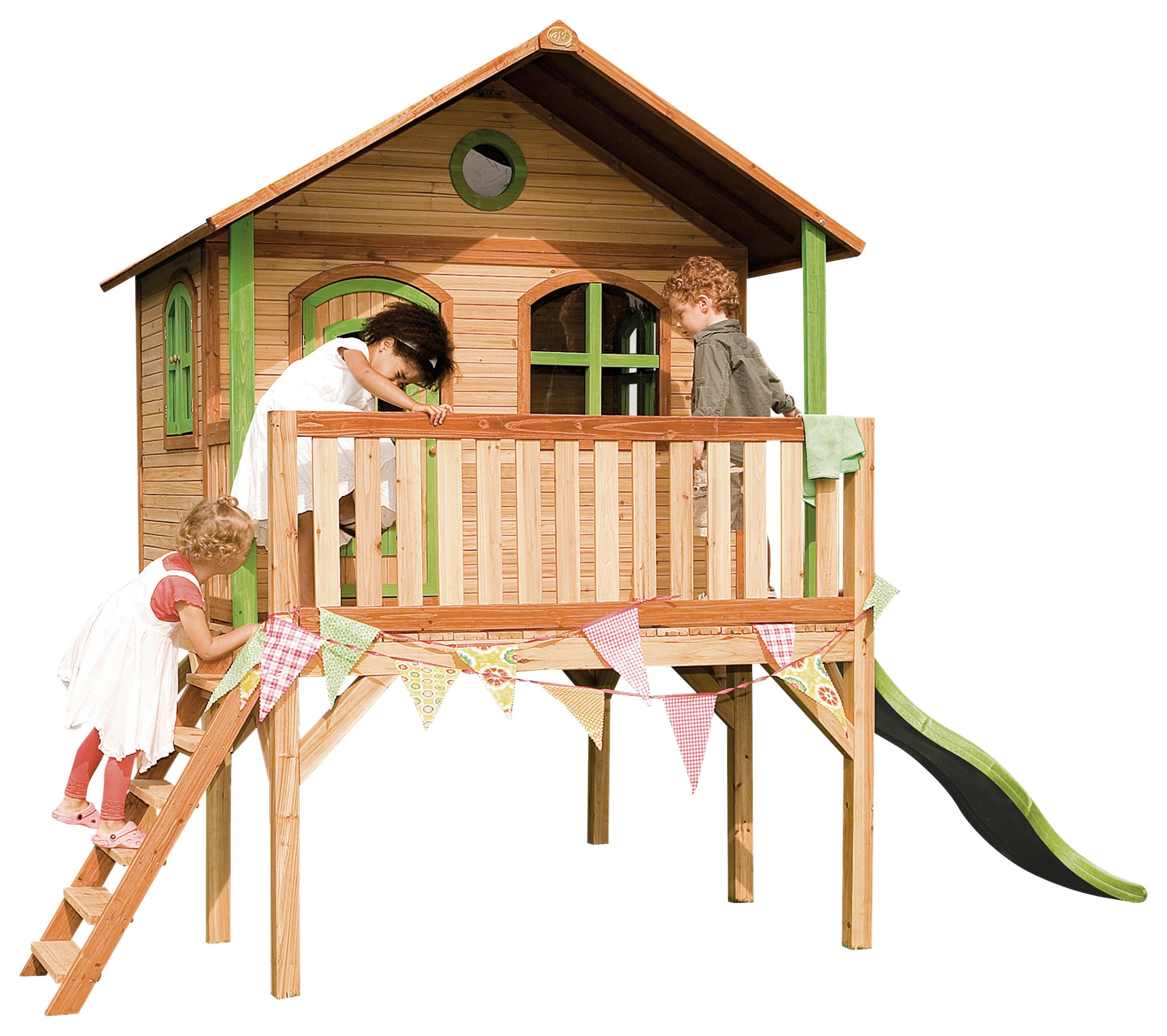 AXI Spielhaus Sophie grün B/H/L: ca. 380x274x212 cm Sophie - braun/grün (212,00/380,00/274,00cm) - AXI