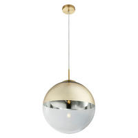 GLOBO Pendelleuchte gold Metall H/D: ca. 120x33 cm E27 1 Brennstellen VARUS - gold (33,00/120,00cm) - GLOBO