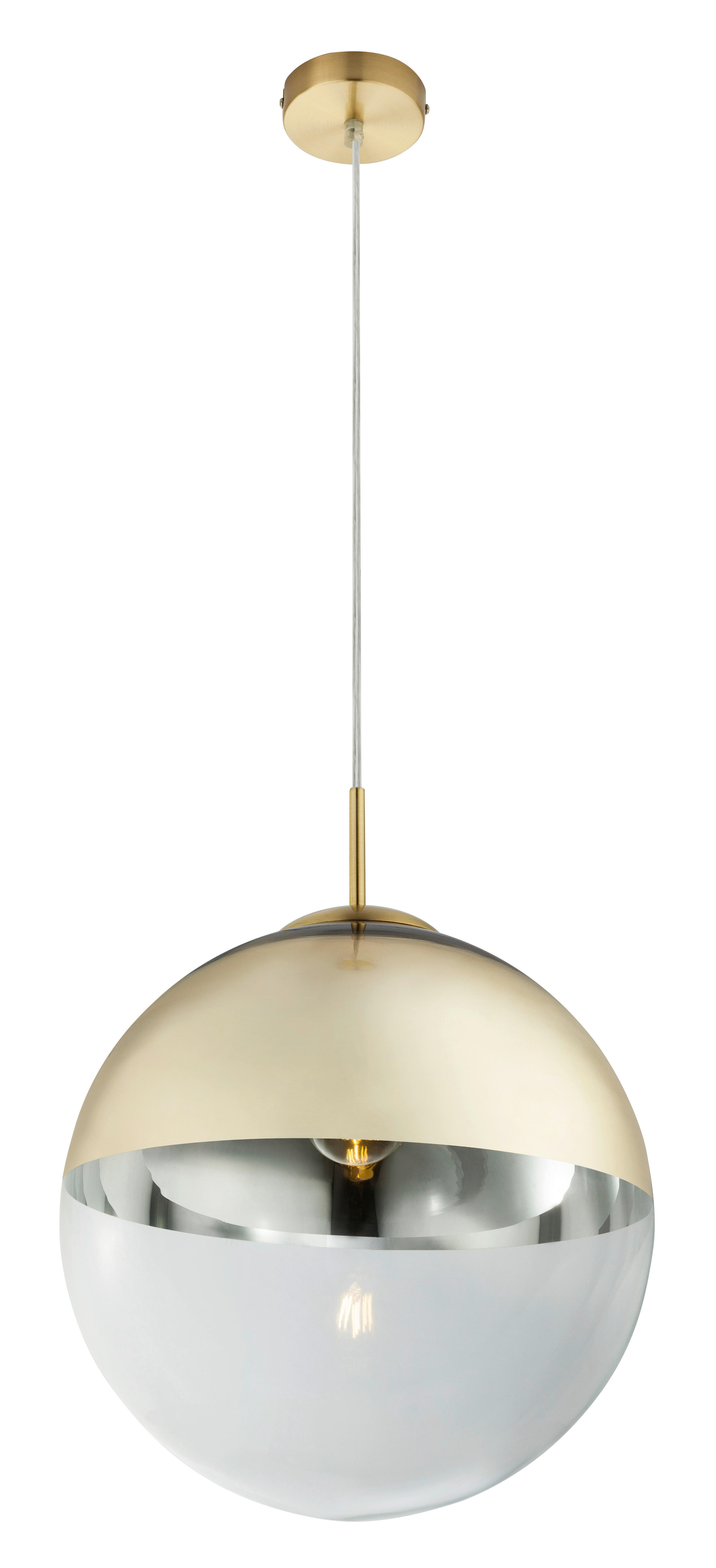 GLOBO Pendelleuchte gold Metall H/D: ca. 120x33 cm E27 1 Brennstellen günstig online kaufen