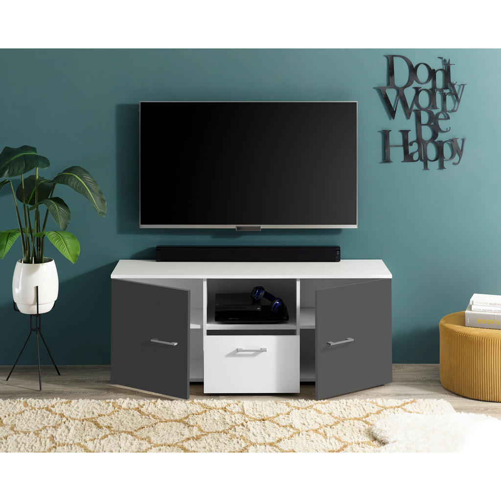 Thumbnail - TV-Board Alex weiß Graphit B/H/T: ca. 135x54x37 cm