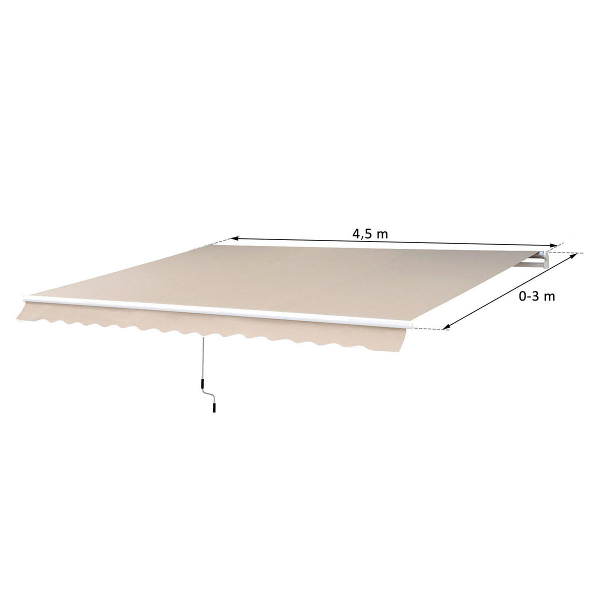 Outsunny Alu-Gelenkarmmarkise creme B/H/L: ca. 450x0,3x300 cm Alu-Gelenkarmmarkise - creme (300,00/450,00/0,30cm) - Outsunny