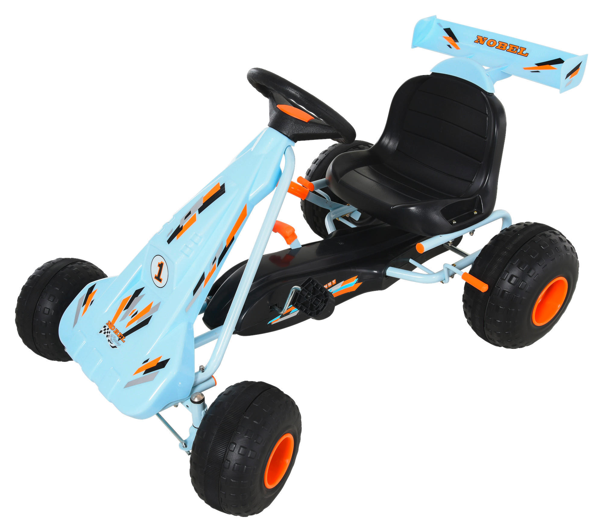 HOMCOM Kinder-Go-Kart hellblau B/H/L: ca. 66x59x97 cm Kinder_Go-Kart - hellblau (97,00/66,00/59,00cm) - HOMCOM