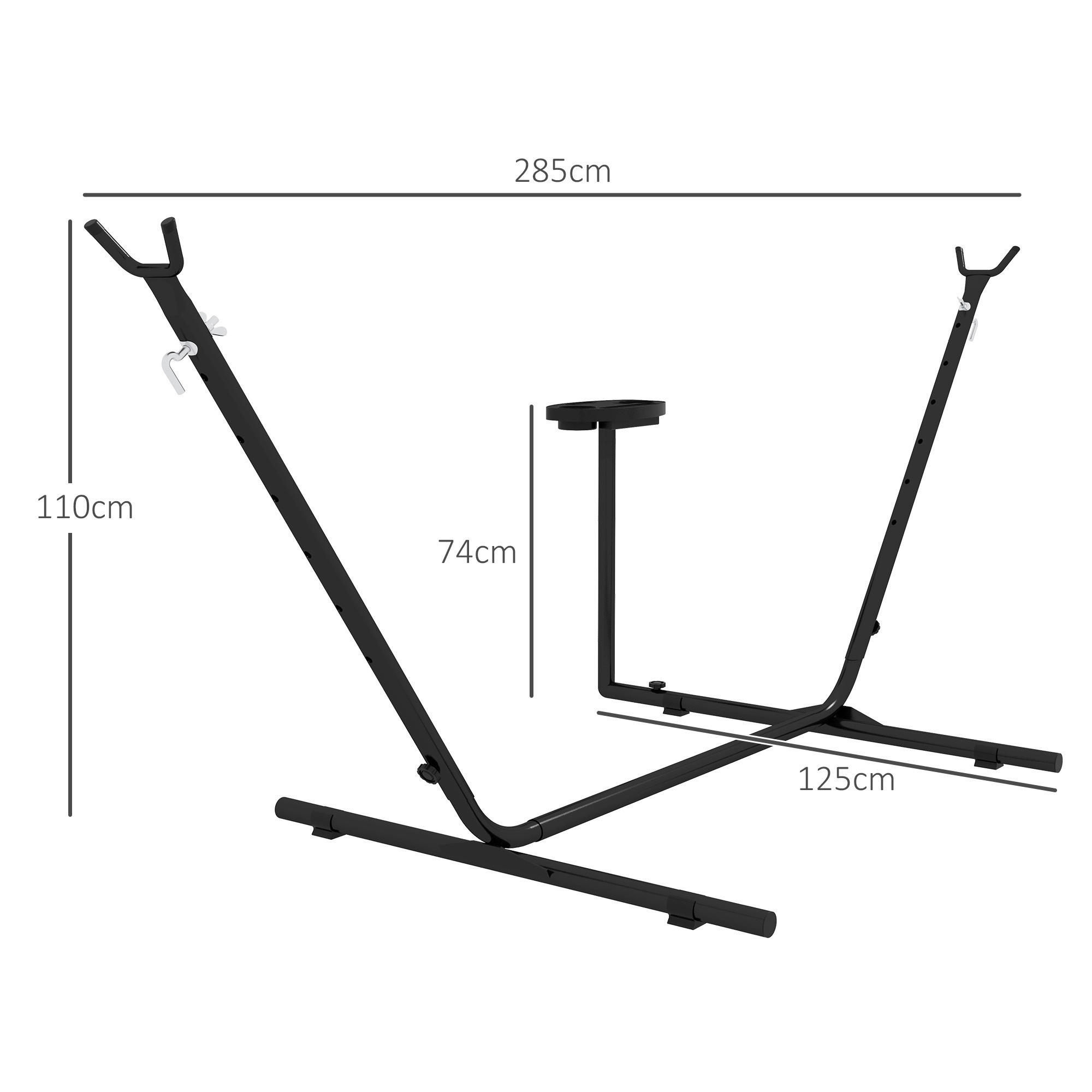 Outsunny Hängemattengestell schwarz Polypropylen B/H/L: ca. 125x285x110 cm Hängemattengestell - schwarz (110,00/125,00/285,00cm) - Outsunny