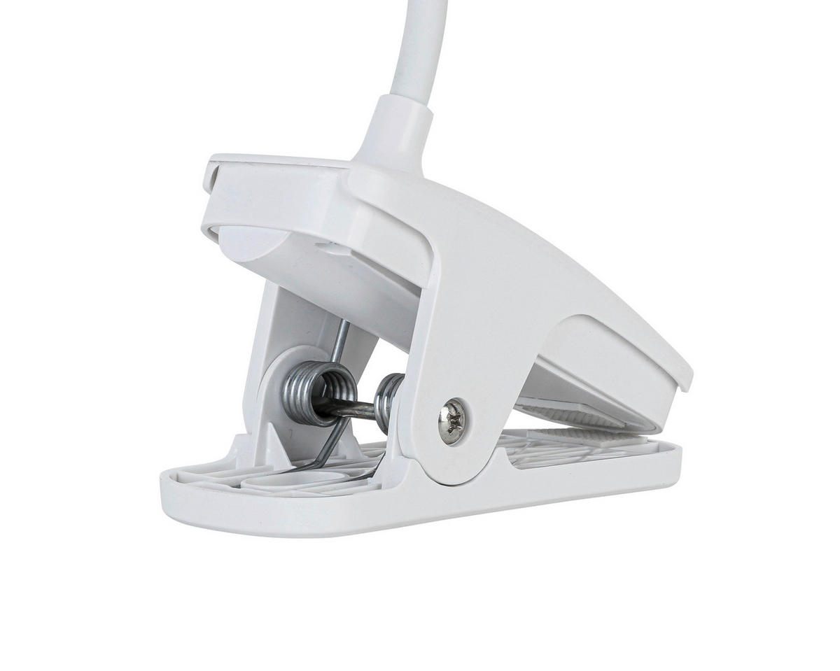 NOLO Tischleuchte weiß Kunststoff B/H/L: ca. 6,5x52x14 cm LED-Klemmtischleuchte_Noah - weiß (14,00/6,50/52,00cm) - NOLO