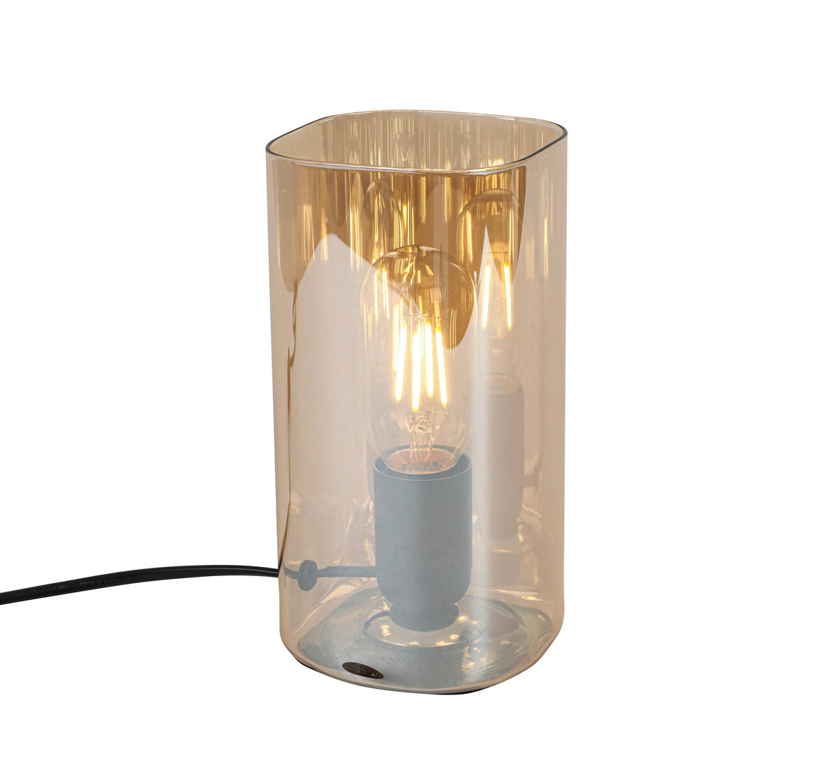 Nolo Tischleuchte Paige amber Glas B/H/L: ca. 9,5x20x9,5 cm E27 1 Brennstellen Paige - amber (9,50/9,50/20,00cm) - Nolo