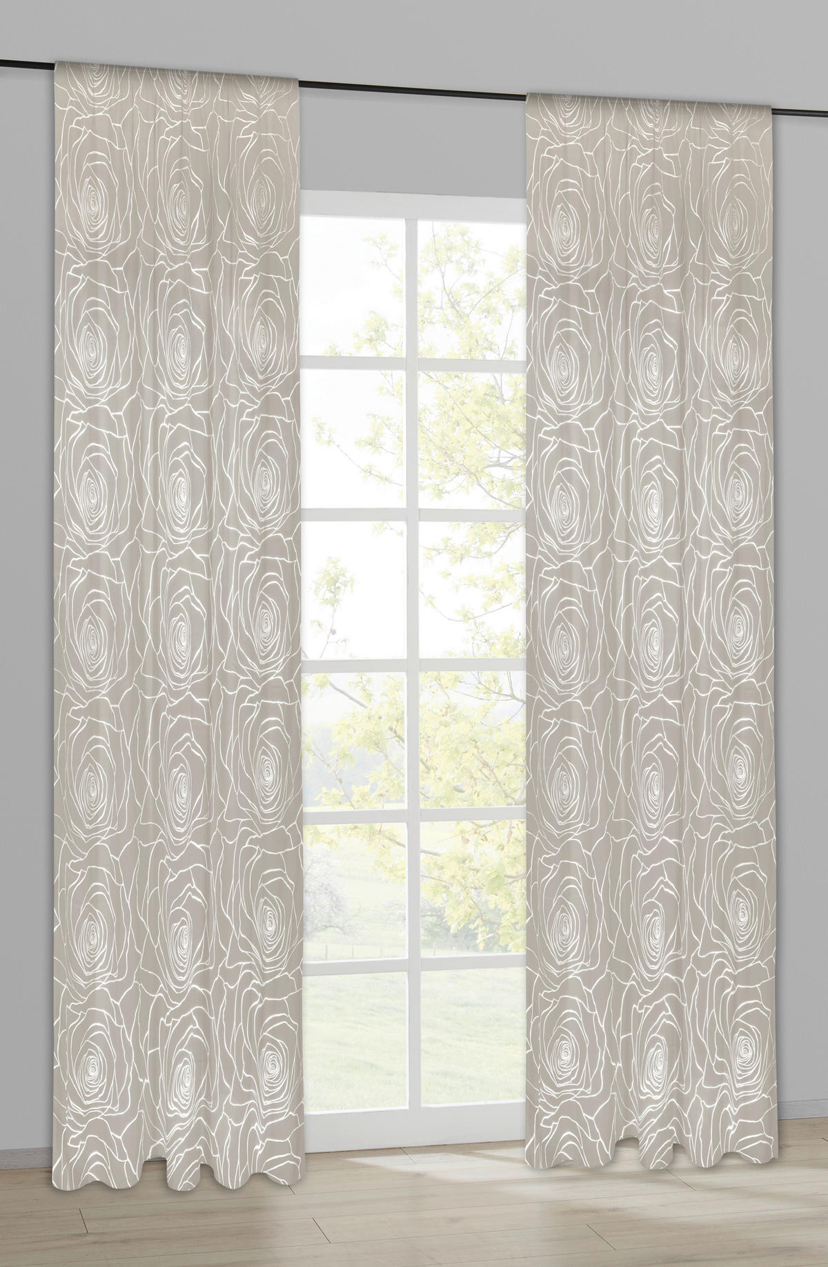 Verdunklungsvorhang Roses kitt B/L: ca. 140x245 cm Roses - kitt (140,00/245,00cm)