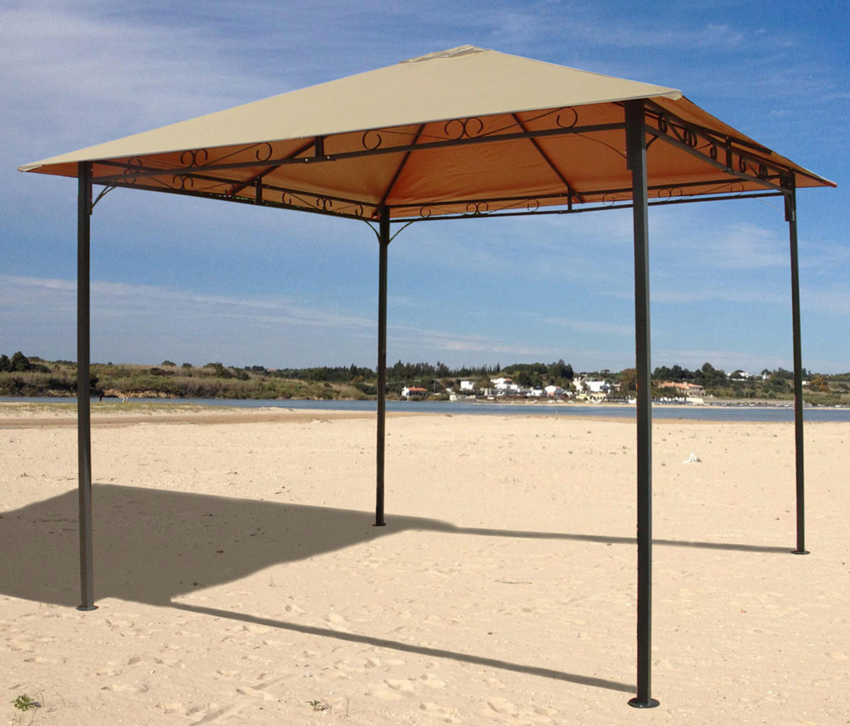 Grasekamp Ersatzdach für Pavillon Antik beige Polyester-Mischgewebe B/L: ca. 296x296 cm Antik - beige (296,00/296,00cm) - Grasekamp