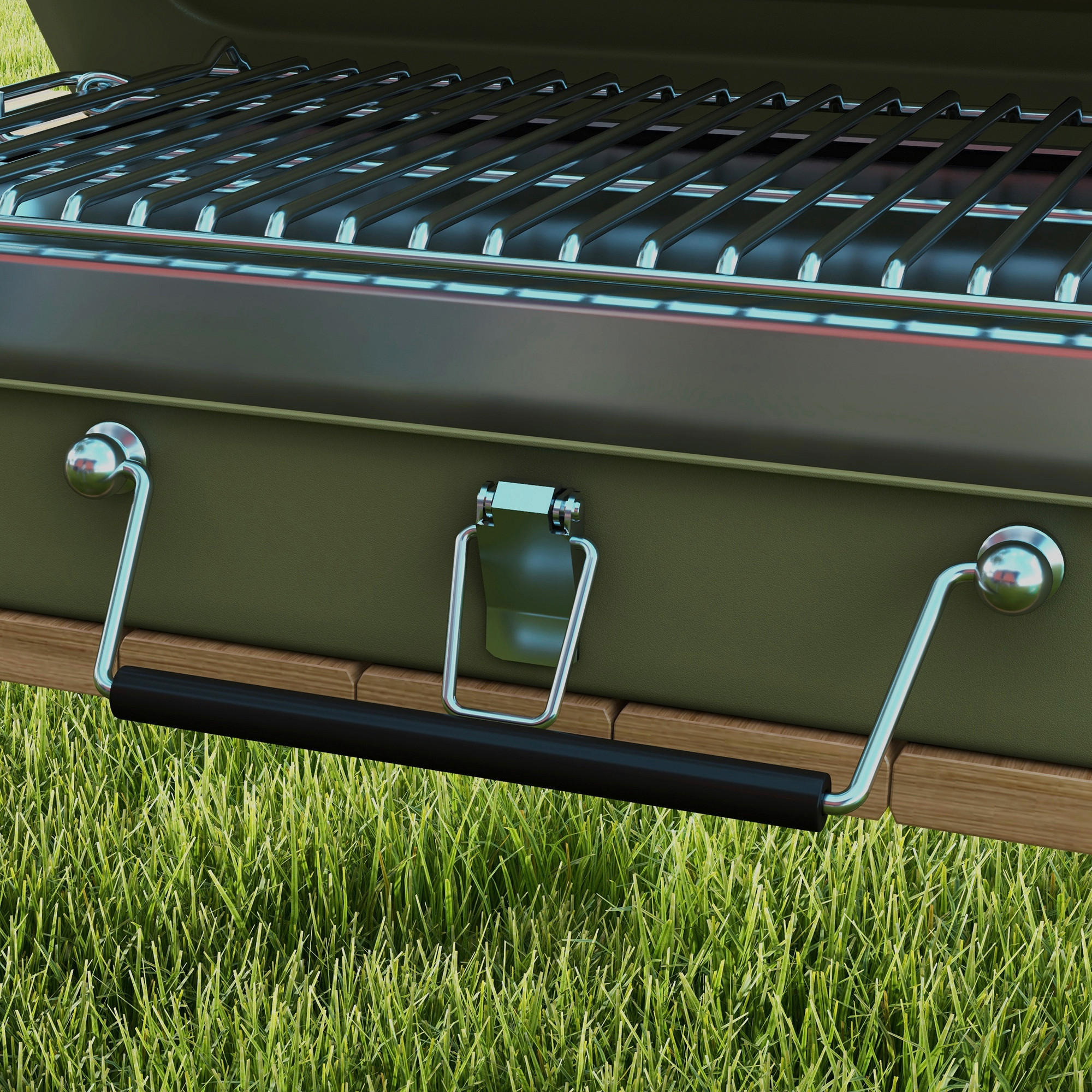 Outsunny Tischgrill Polypropylen B/H/L: ca. 30x47x28 cm Tischgrill - grün (28,00/30,00/47,00cm) - Outsunny