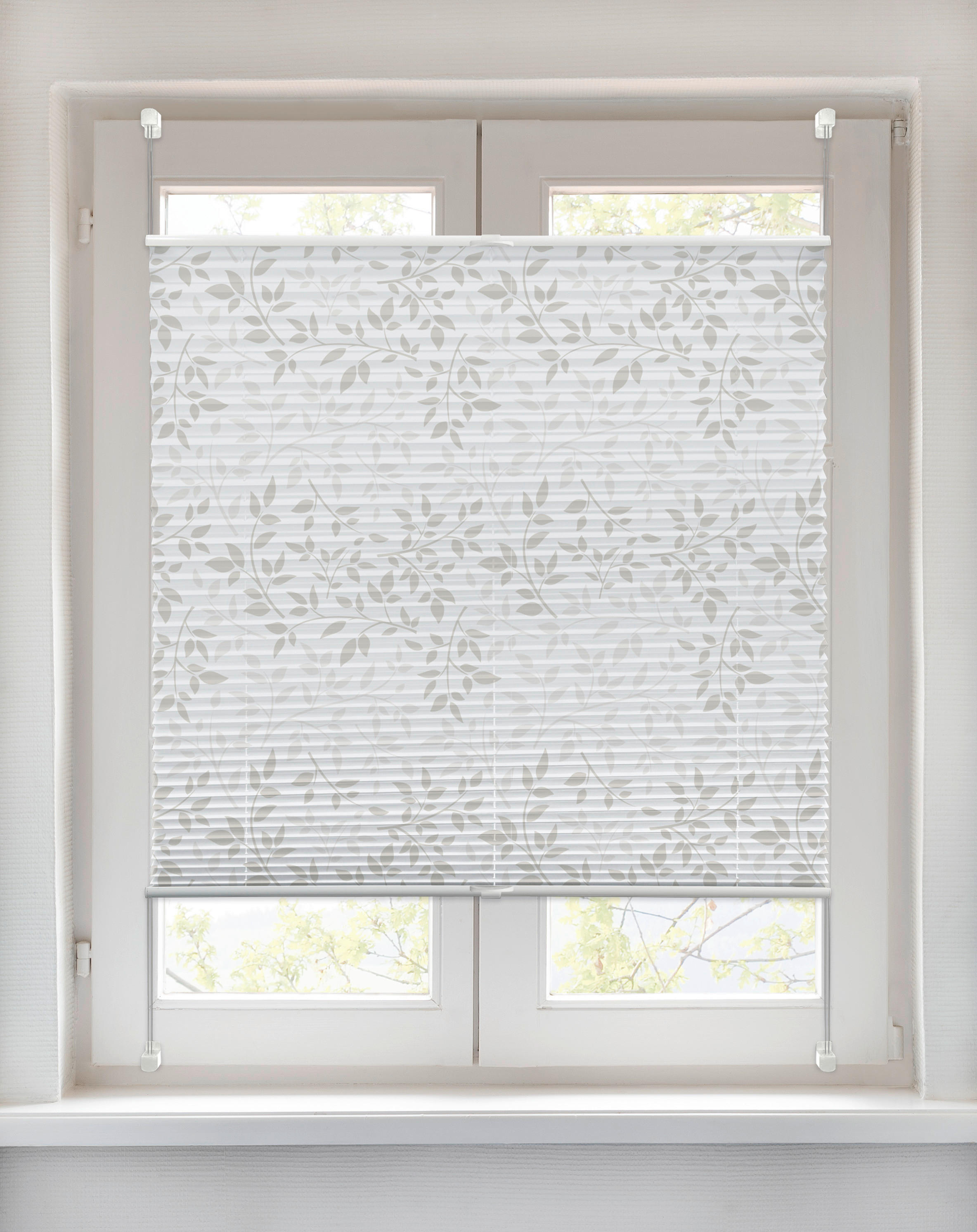 Spannplissee Blätter taupe B/L: ca. 70x220 cm Blätter - taupe (70,00/220,00cm)