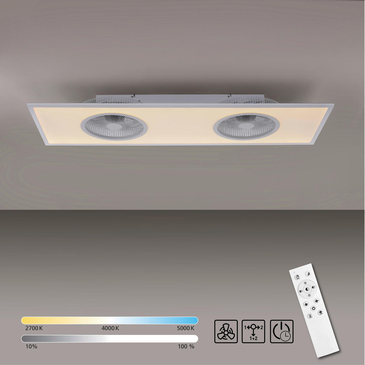 Just Light LED-Deckenleuchte FLAT-AIR 14643-16 weiß Kunststoff B/H/T: ca. 40x12,5x120 cm 1 Brennstellen FLAT-AIR - weiß (40,00/12,50/120,00cm) - Just Light