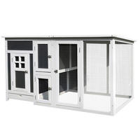 PawHut Stall weiß Polypropylen B/H/L: ca. 75x160x80 cm Hühnerstall - weiß/grau (80,00/75,00/160,00cm) - PawHut