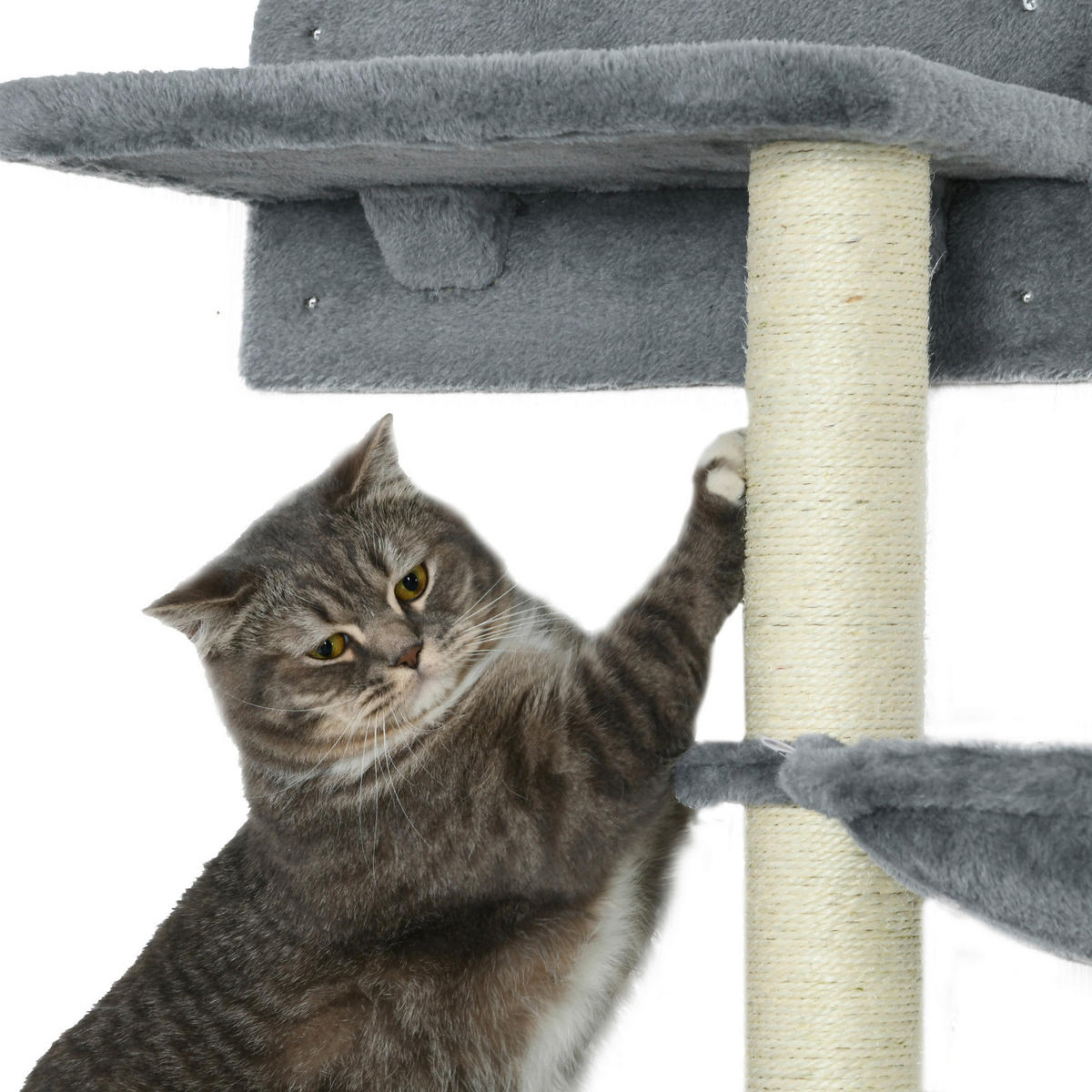 PawHut Fitness-Zubehör grau Edelstahl B/H/L: ca. 28x40x73 cm Kletterwand - grau (73,00/28,00/40,00cm) - PawHut