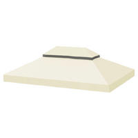 Outsunny Ersatzdach cremeweiß Stoff B/H/L: ca. 300x1x400 cm Pavillon Ersatzdach - cremeweiß (400,00/300,00/1,00cm) - Outsunny