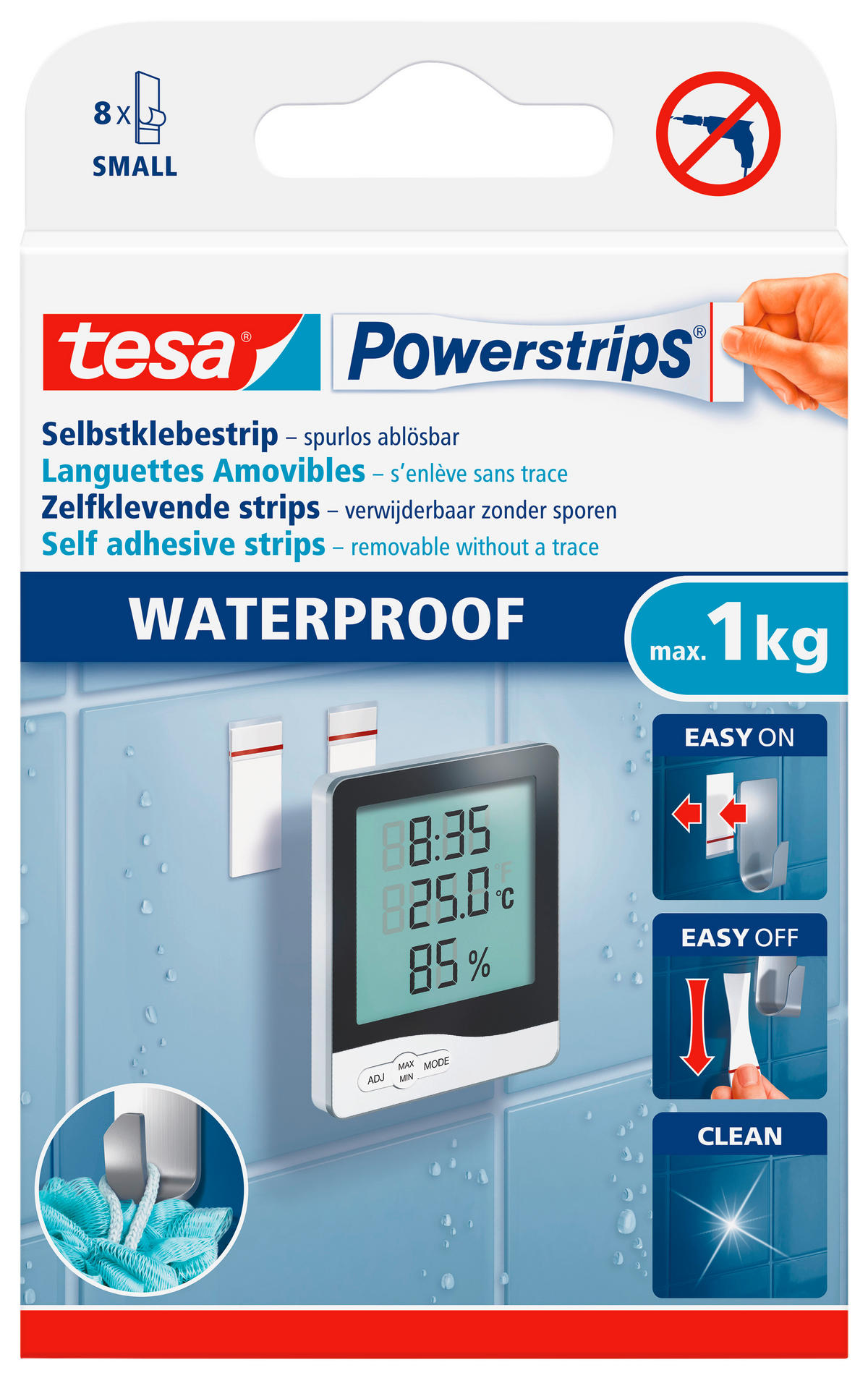 Powerstrips weiß Kunststoff B/H/L: ca. 1,4x3,4x3,4 cm Powerstrip_Waterproof_S_tesa - weiß (3,40/1,40/3,40cm) - tesa