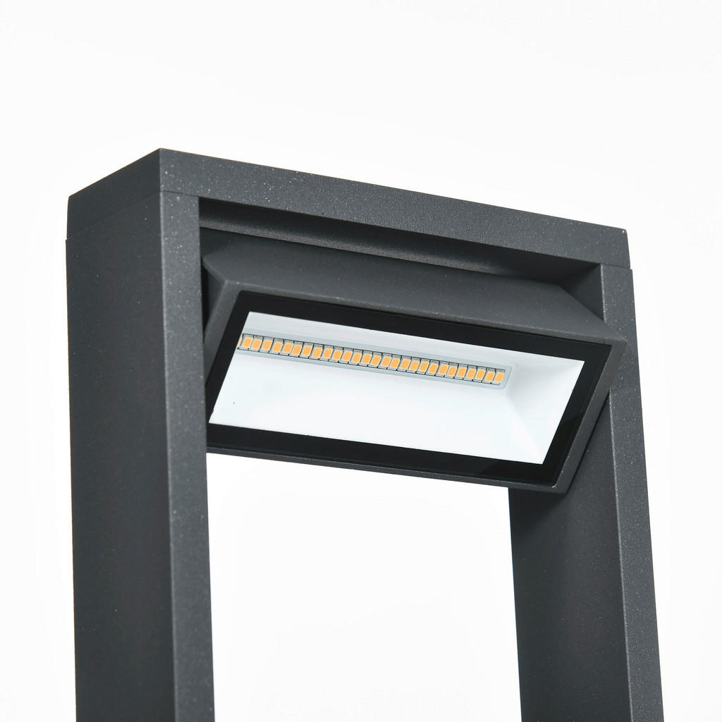 Thumbnail - Gartenlampe mit LED dunkelgrau Aluminium Glas Gummi B/H/L: ca. 5x90x16 cm