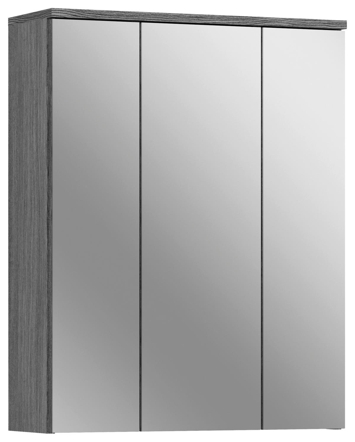 Spiegelschrank BLAKE Rauchsilber Nachbildung weiß Hochglanz B/H/T: ca. 60x77x21 cm BLAKE - weiß (60,00/77,00/21,00cm) - xonox.home