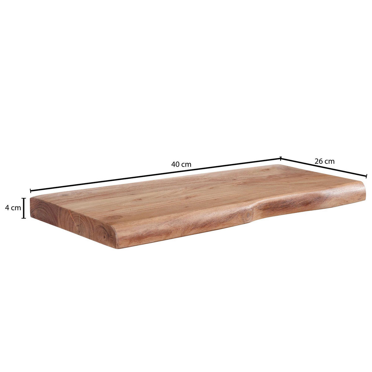 Wandregal braun Holz B/H/T: ca. 40x4x26 cm Wandregal - braun (40,00/4,00/26,00cm) - Wohnling