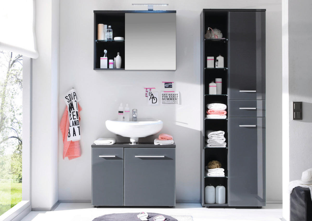 Spiegelschrank Grey grau B/H/T: ca. 69x60x25 cm Grey - grau (69,00/60,00/25,00cm)