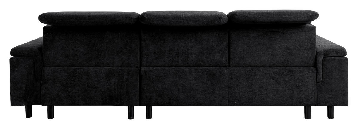 Ecksofa Malmö schwarz Microfaser B/H/T: ca. 270x104x170 cm Malmö - schwarz/Chrom (270,00/104,00/170,00cm)