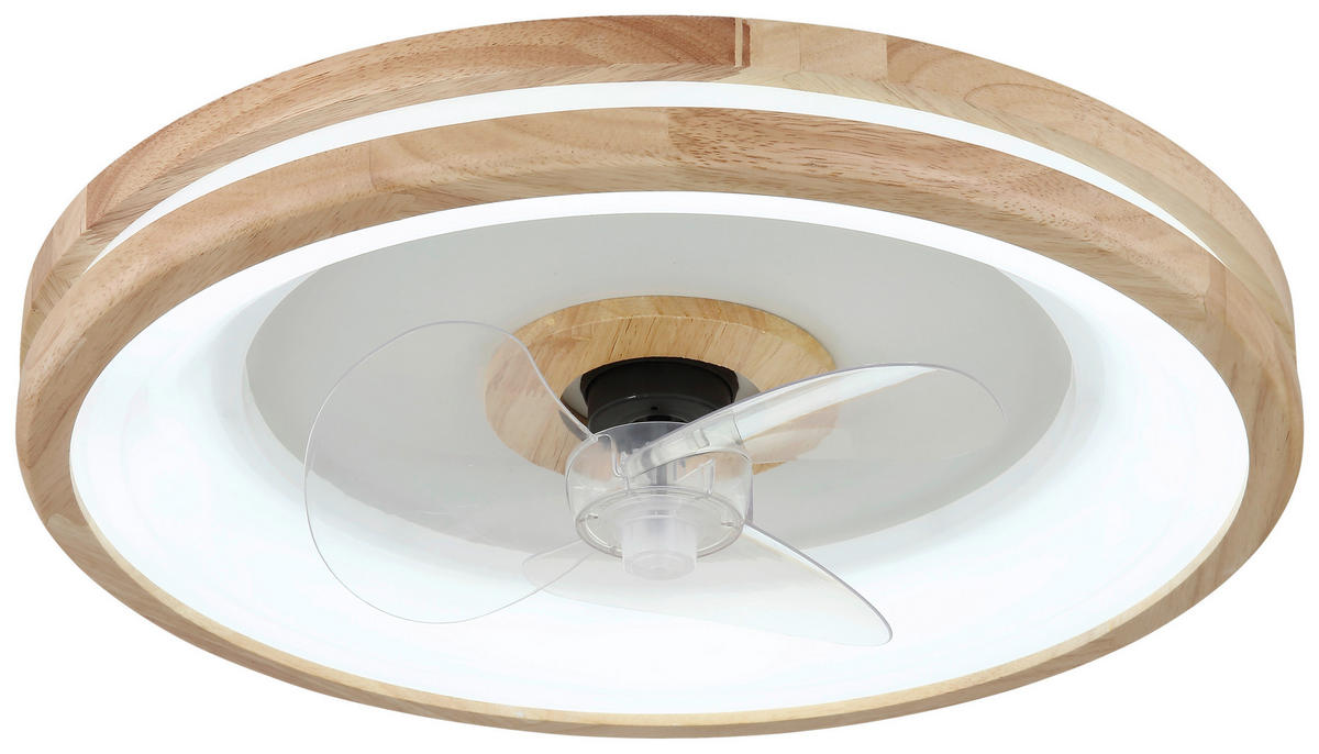 GLOBO Deckenventilator Opal weiß dunkelbraun H/D: ca. 12,5x50 cm max. 30 W GATIAN - dunkelbraun/weiß (50,00/12,50cm) - GLOBO