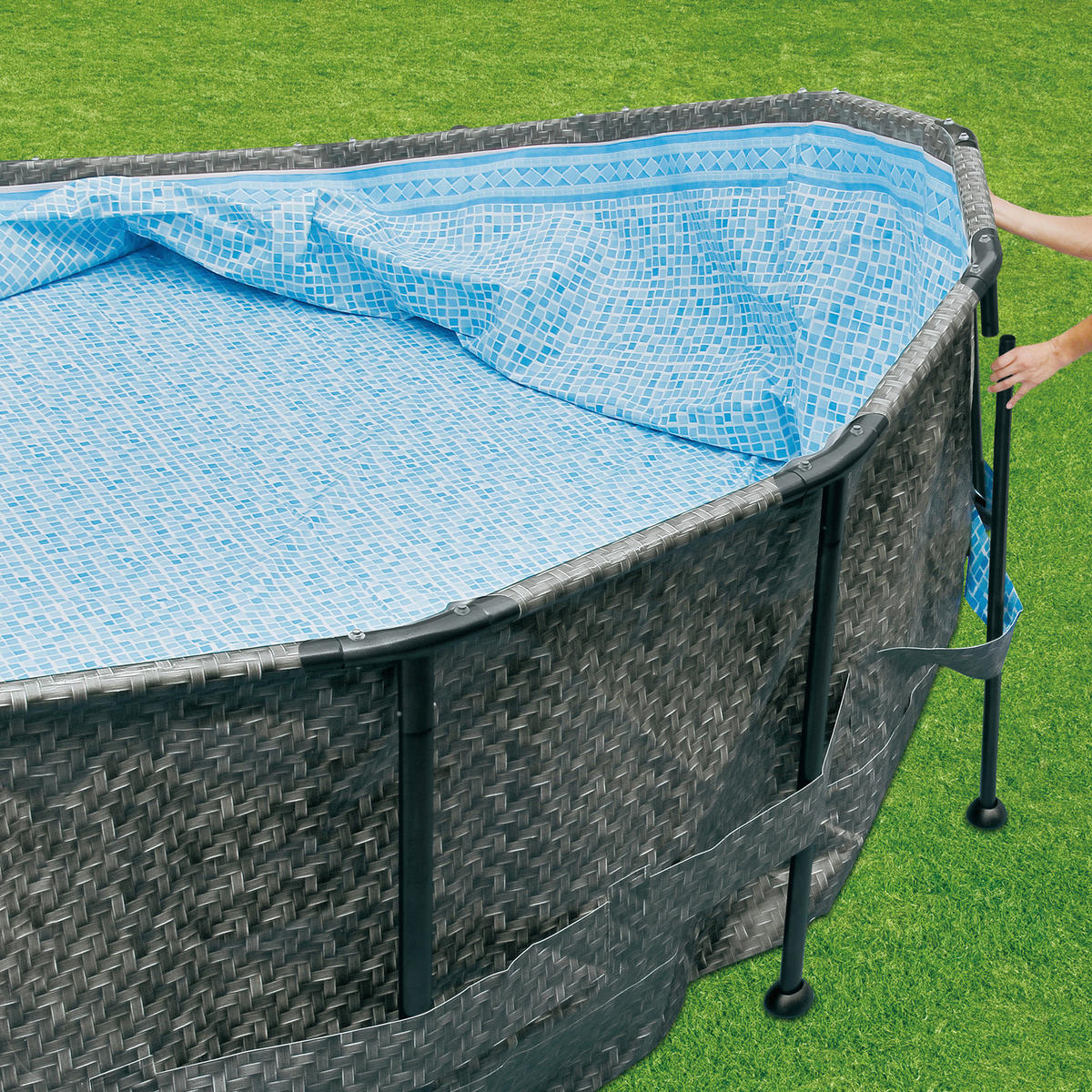 Summer Waves Poolset Elite H/D: ca. 132x549 cm Elite - grau (549,00/132,00cm) - Summer Waves