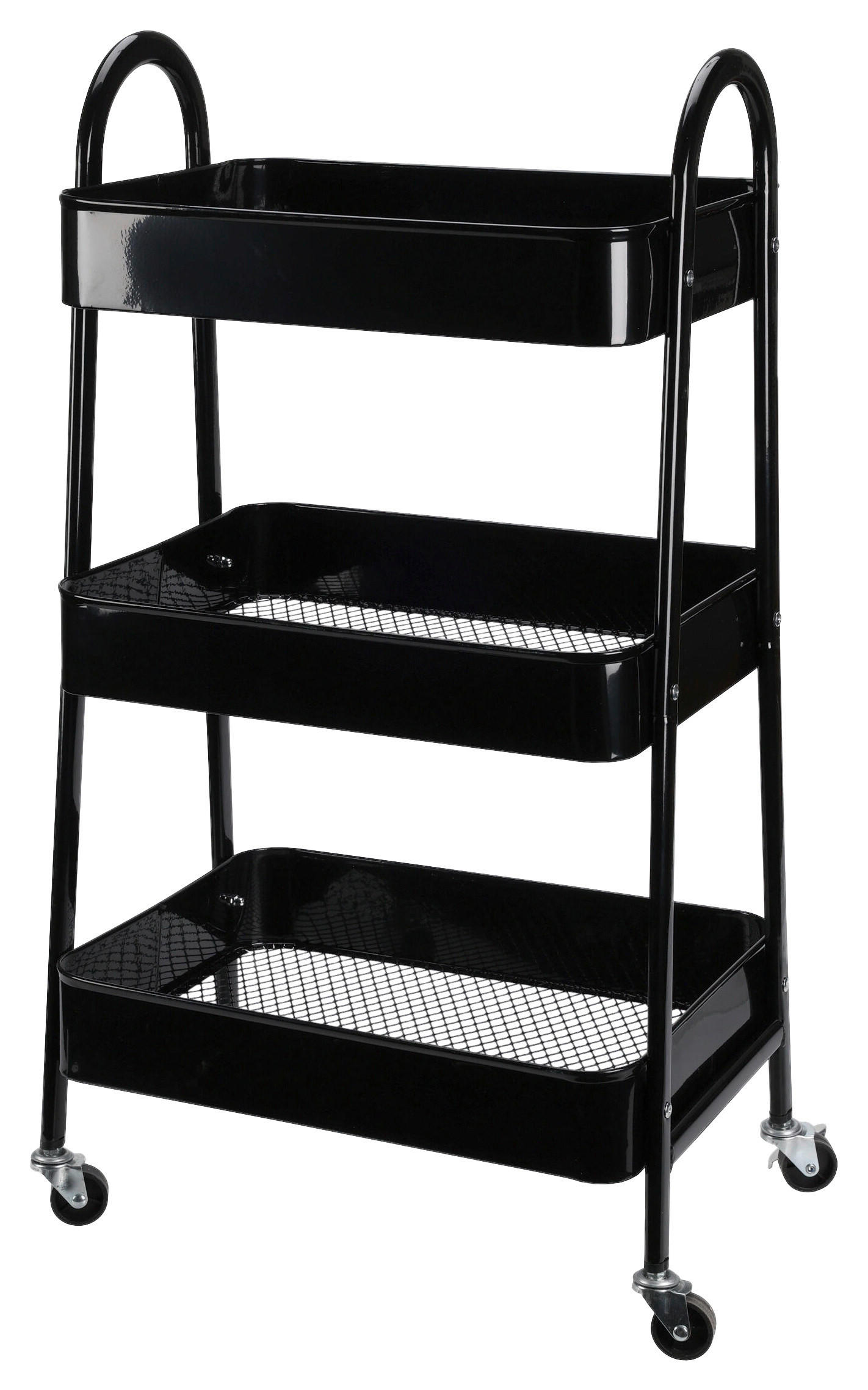 Küchentrolley schwarz Stahl B/H/L: ca. 9x45x32 cm Küchentrolley - schwarz (32,00/9,00/45,00cm)