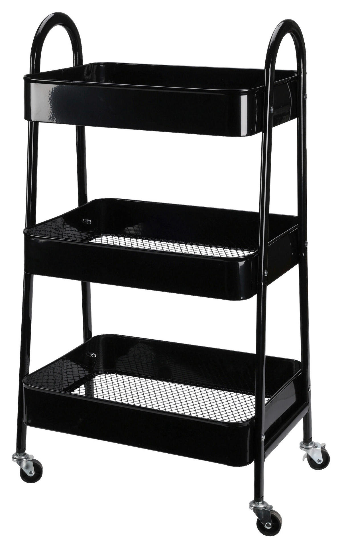 Küchentrolley schwarz Stahl B/H/L: ca. 9x45x32 cm Küchentrolley - schwarz (32,00/9,00/45,00cm)