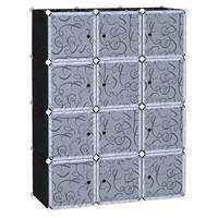 HOMCOM Kleiderschrank schwarz Polypropylen B/H/L: ca. 47x111x145 cm Kleiderschrank_mit_Stecksystem - schwarz (145,00/47,00/111,00cm) - HOMCOM