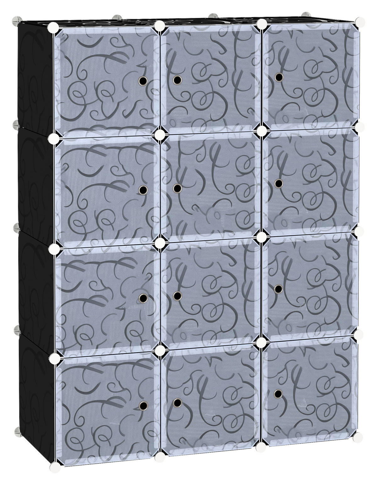 HOMCOM Kleiderschrank schwarz Polypropylen B/H/L: ca. 47x111x145 cm Kleiderschrank_mit_Stecksystem - schwarz (145,00/47,00/111,00cm) - HOMCOM