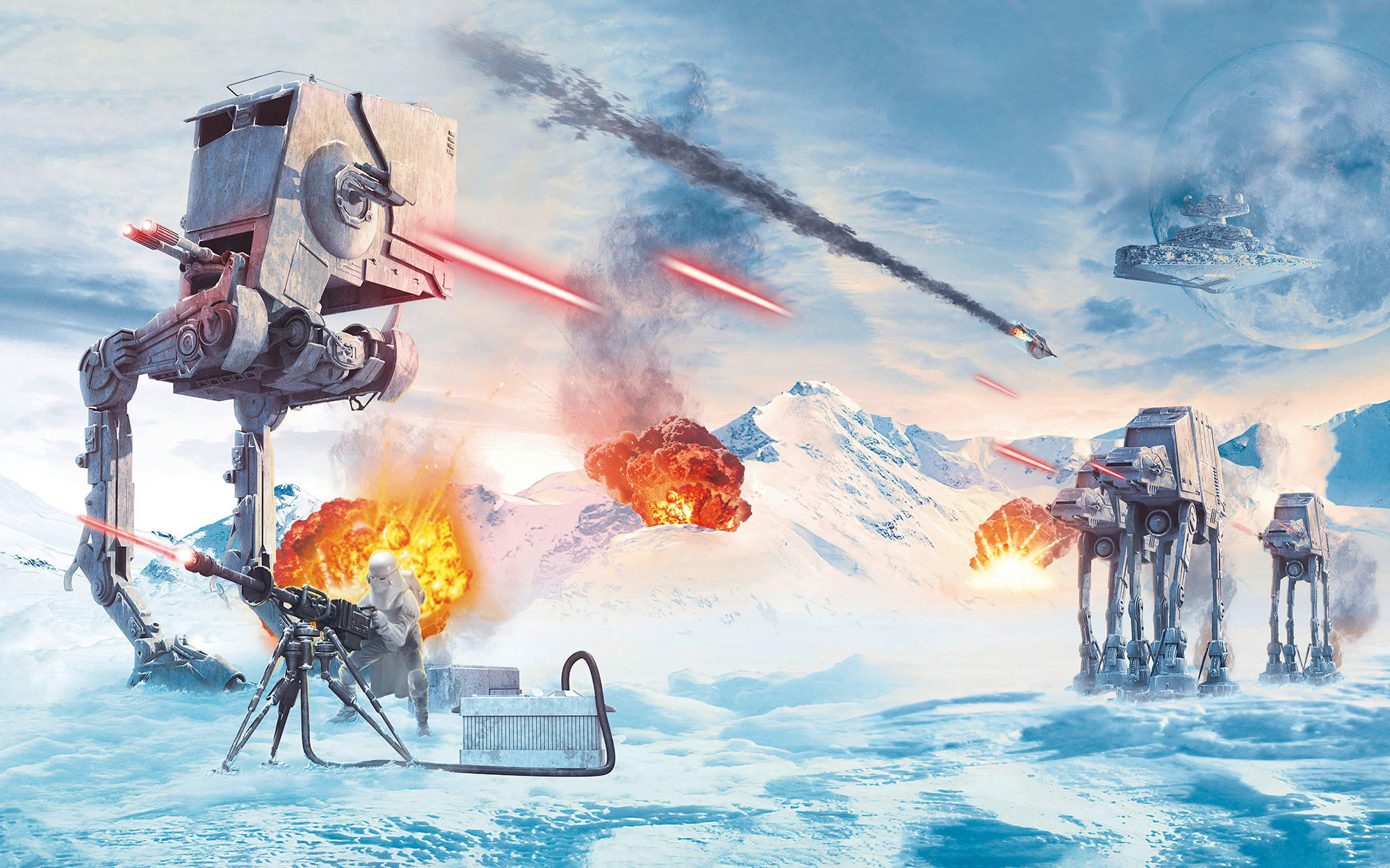 Komar Fototapete Star Wars Hoth Showdown B/L: ca. 400x250 cm Star Wars Hoth Showdown - (400,00/250,00cm) - Komar